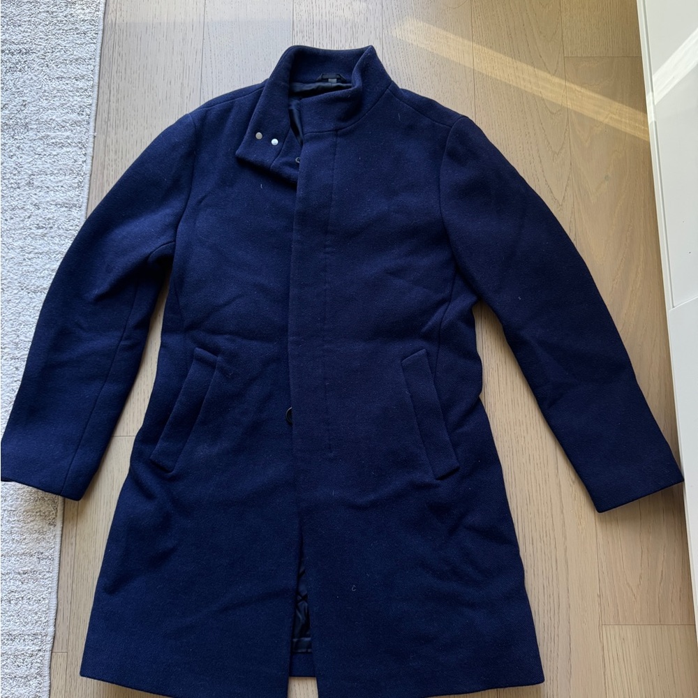 Bonobos Dark Blue Wool Trench Coat Size 40R